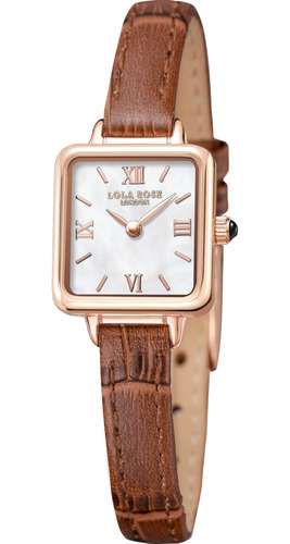 Reloj Mujer Lola Rose Lr2230 Cuarzo Pulso Marron En Cuero