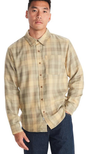 Camisa Hombre Marmot Manga Larga Fairfax Novelty Beige