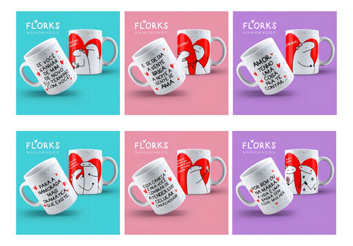 Pack Artes Para Canecas Dia Dos Namorados Flork Bento