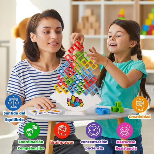 Qipai Torre Tetris Juego De Equilibrio Didáctico Tetra