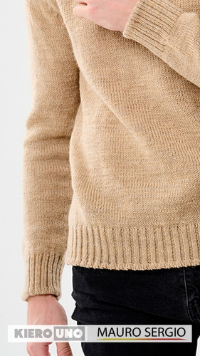 Polera Sweater Hombre Pullover Lana Con Cordón En Cuello Ms