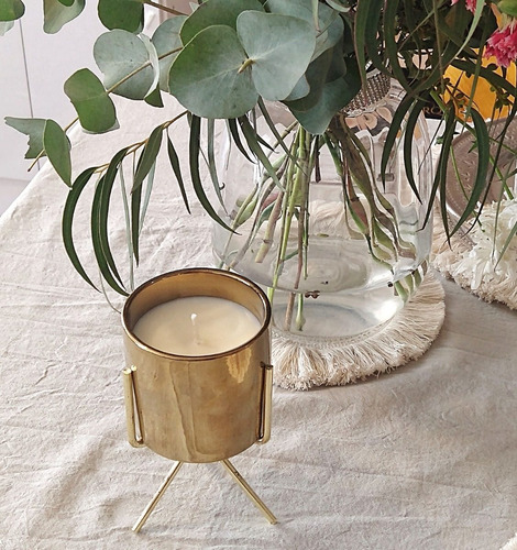 Vela Cera Soja Aromática Perfumada Regalo Con Base