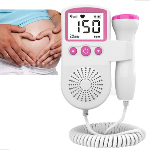 Sonar Fetal Doppler Ultrassom Batimentos Cardiacos Bebe Led
