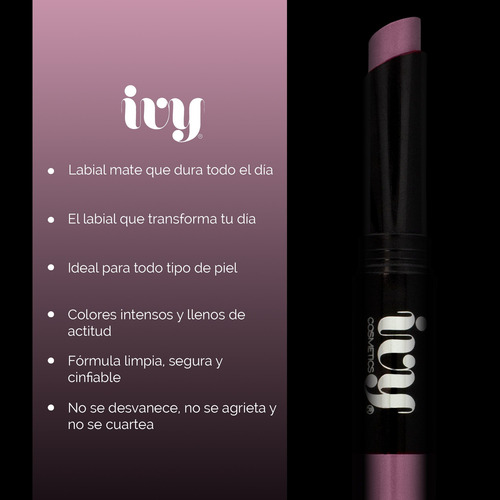 Labial Longwear Matte Lipstick Ivy Birthday Cake