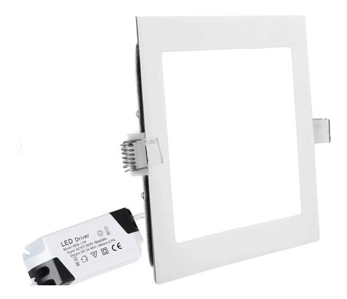 Panel Led 12w Cuadrado Incrus Luz Blanca 6500k Lujo Alta Pot