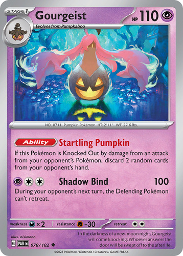 Gourgeist 78/182 Carta Pokemon Paradox Rift Scarlet & Violet