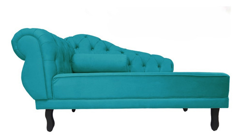 Recamier Divã Larissa Lado Direito Suede Azul Turquesa