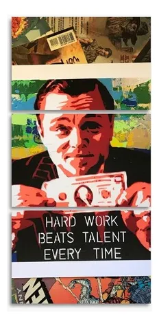 Cuadro en mosaico de Wall Street de Leonardo Dicaprio, 3 , 120 x 60