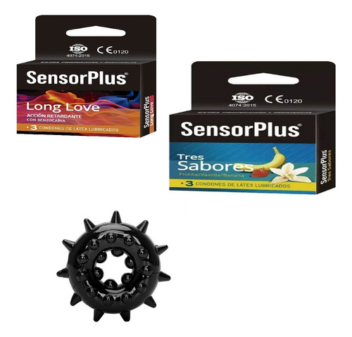 Pack X3 Preservativos Sensor Plus  + Anillo