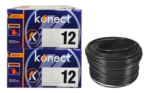 Cable Electrico Cca Konect Calibre 12 Negro 100 Metros 2pzs