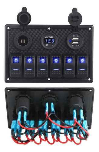 Yu Interruptor De Panel Oscilante Azul De Barra De Luz