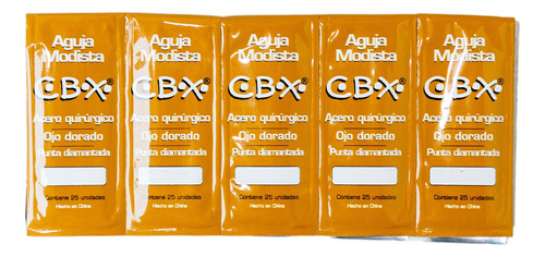 Aguja Modista Cbx Presentacion 5 Sobres De 25 Unidades C/u