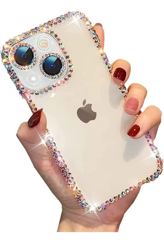 Poowear Compatible Con iPhone 14 Funda De Lujo Con Diamantes