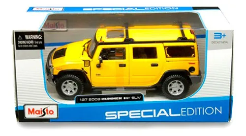 Miniatura Hummer H2 Suv 2003 Yellow Maisto 1/27