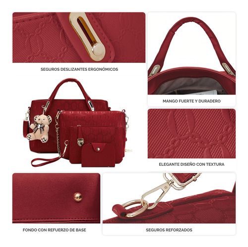 Set 4 Bolsos Impermeables De Lujo Para Mujer Satchel De Moda
