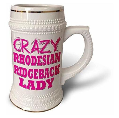 3drose Crazy Rhodesian Ridgeback Lady - Stein Mug, 18oz , 22