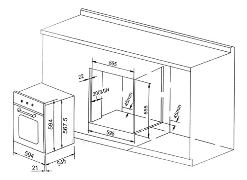 HORNO ELÉCTRICO EMPOTRABLE BIE56TR3-A1 5EMP001