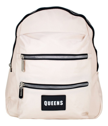 Queens Cartera Mochila Urbana Mujer Bolso Negro Qv22117