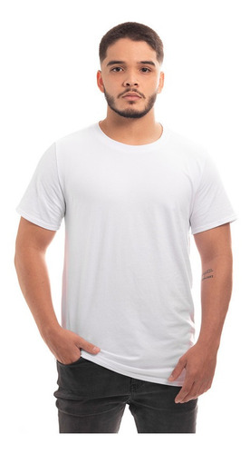 Polera Basica Cuello Redondo Hombre Color Blanca