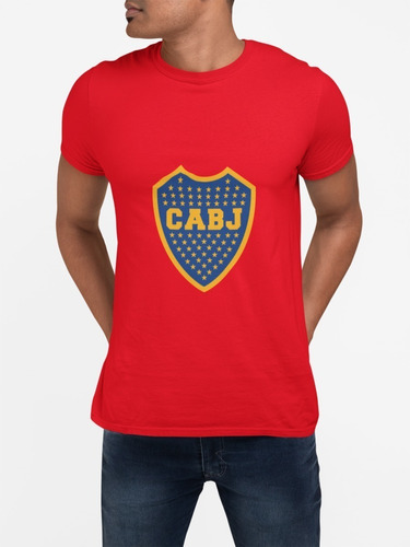 Polera Boca Juniors Futbol Argentina Estampada Algodon