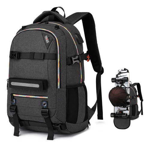 Mochila Monopatin Para Laptop Puerto Carga Usb Bloqueo Rfid