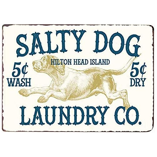 Señal De Metal  Salty Dog Laundry Co  - Decoración De...