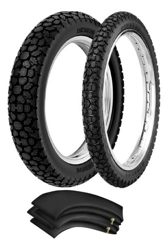 Par Pneu E Câmaras 80/100-14 E 2.50-17 Wh21 Rinaldi Biz Pop