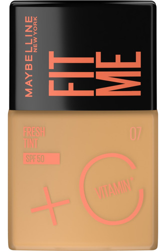 Base de maquillaje líquida Maybelline Fit Me 07 Base De Maquillaje Maybelline Fit Me Fresh Tint Tono07 Fps50 tono beige - 67.5cc 49.7g