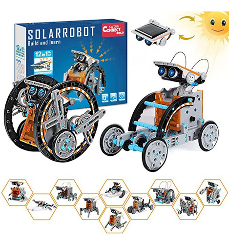 2024 Kids Solar Robot Toy 12 En 1 Kit De Montaje Educativo