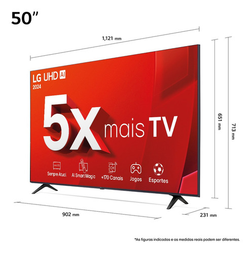 Smart Tv LG 50 4k Led Preto Ut8050psa Com Alexa