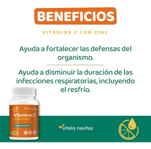 Imagen 5 de 10 de Plan 90 Días De Vitamina C + Zinc X 90 Cápsulas Premium