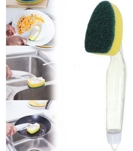 Esponja Con Dispensador De Jabon 2 Esponja De Alambre Cocina