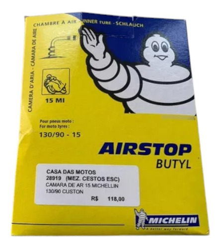 Câmara De Ar Aro 15 Michelin 130/90-15 Custom