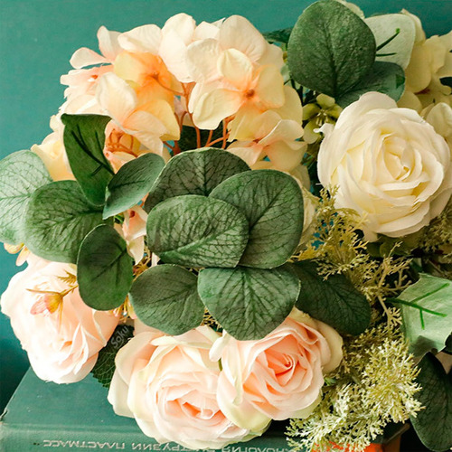 Soku Bouquet Rosas Flores Evento Quinceñera Boda Centro Mesa Color Coral