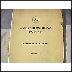 Manual Del Usuario 100% Original: Mercedes Benz 180 Año 1954