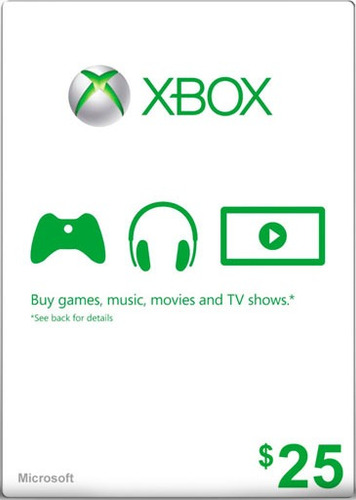 Xbox Live Gift Card $25 - Microsoft Points 25 Dolares Us !