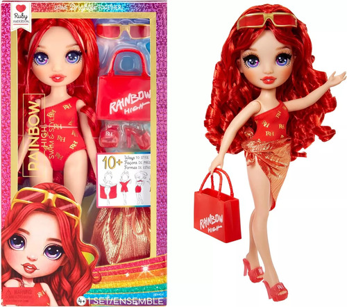 Rainbow High Ruby Anderson Muñeca De Moda Traje De Baño