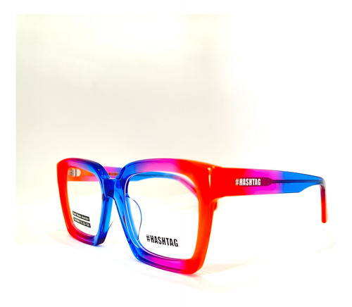 Armazón Hashtag Unisex De Acetato Color Naranja Fosfo 