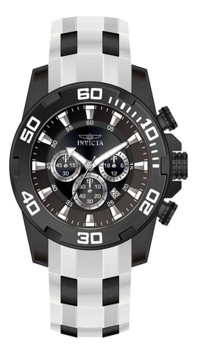 Reloj pulsera Invicta 44549 con correa de silicona, acero inoxidable color negro