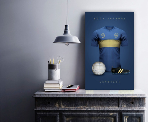 Cuadro Camiseta Vintage Boca Juniors Deco Riquelme 27x42cm