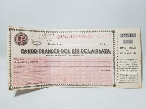 Imagen 6 de 8 de Antiguo Cheque Document Banco Español Francés 1950 Mag 58363
