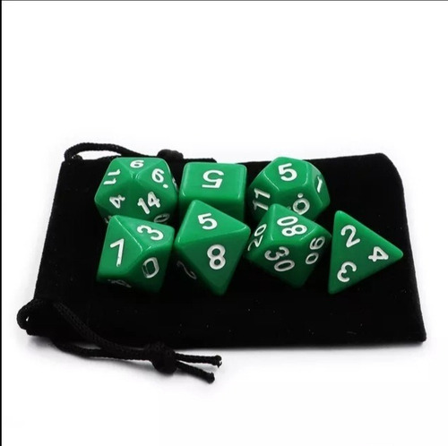 Set De 7 Dados Poliédricos Para Juegos De Mesa, Rpg, D&d