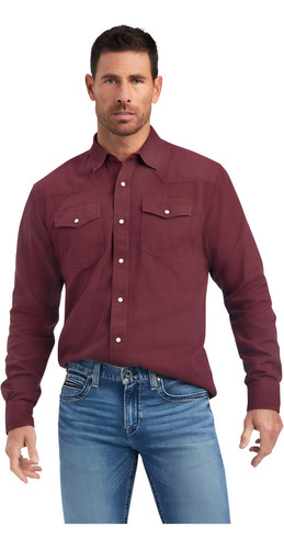 Camisa Ariat Jurlington Tinto Corte Retro Botón A Presión