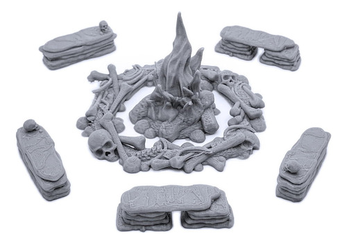Endertoys Hill Giant Bone Fire Pit, Cenário De Rpg De Mesa