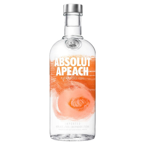 Imagem 1 de 2 de Vodka Destilada Saborizada Apeach Absolut Garrafa 750ml