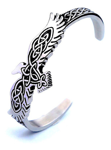 Pulseira Viking Fênix Bracelete Aço 316l Prata Ajustável Top Comprimento 0 Cm Diâmetro 0 Cm