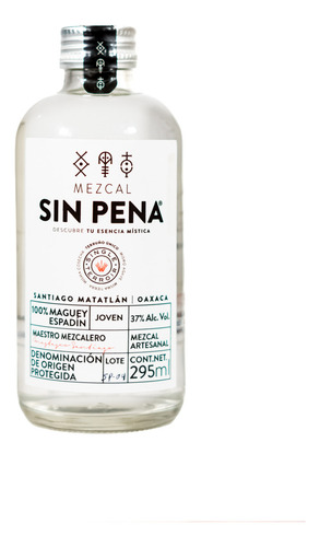 Mezcal Sin Pena 100% Agave Espadín Joven 295ml 37