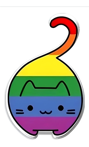 Pin Broche Gato Kawaii Pride Arcoiris Orgullo Lgtb+