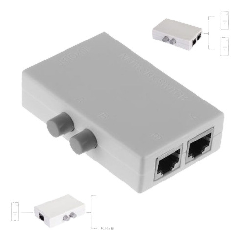 Mini 2 Puertos Ab Red Hub Ethernet Switch Conmutador Separad