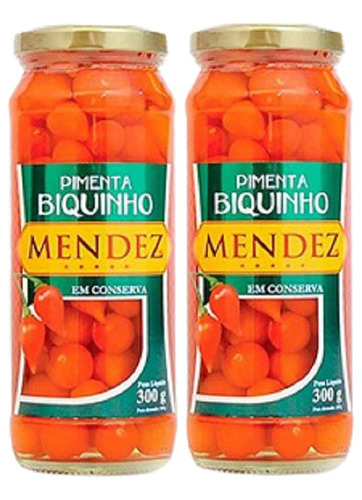 Kit Pimenta Biquinho Em Conserva Mendez 300g 02 Vidros